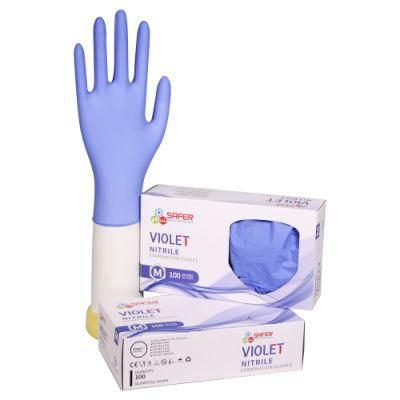 Nitrile Gloves 300 Per Box with OEM Brand Servie Violet