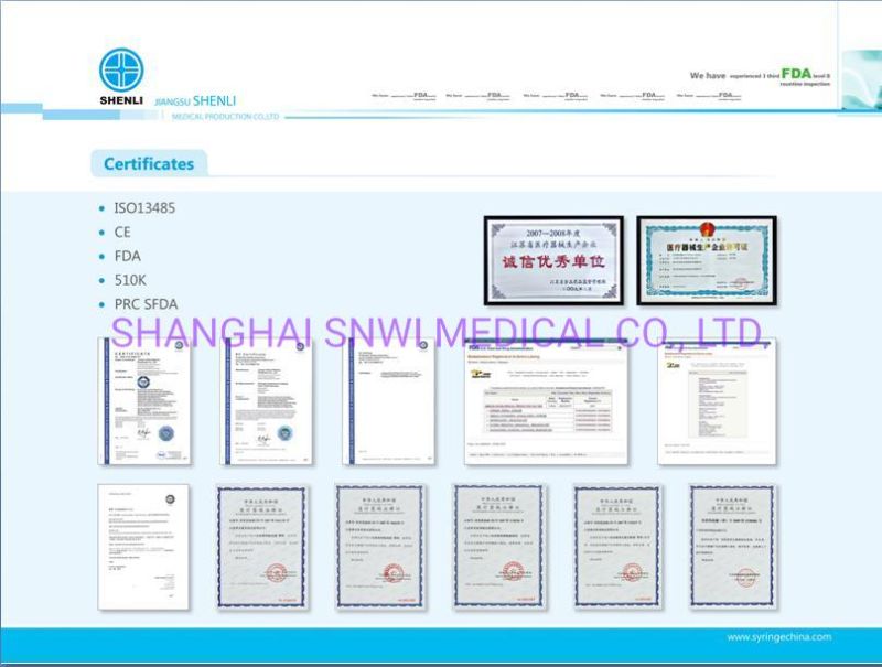 3-Parts Plastic Sterile Medical Disposable Catheter Tip Syringe with CE&ISO Approved