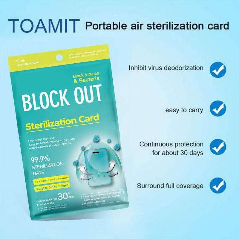 Portable Against Virus Instant Antibacterial Tag Chlorine Dioxide Sterilization Card