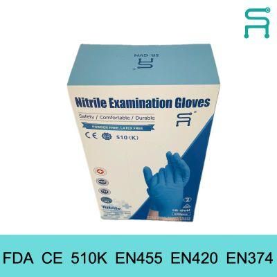 Factory Outlet Disposable Powder Free Nitrile Examination Blue Gloves