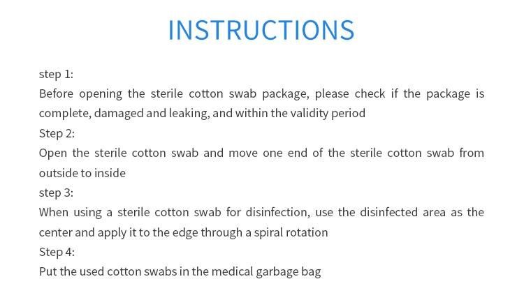 New Style Cotton Liquid Medical Swab for Wound