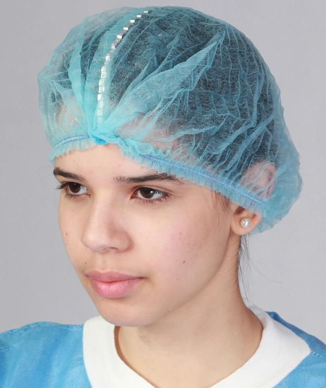Non Woven PP Disposable Mob Cap Detectable 19" 21"