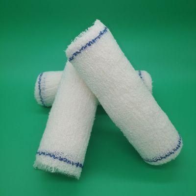 Surgical Bandage Cotton Crepe Elastic Natural Color with Blue Line