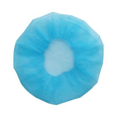 Blue Color Disposable Spun-Bonded Polypropylene Non-Woven Bouffant Caps Hair Net for Hospital Salon SPA Catering