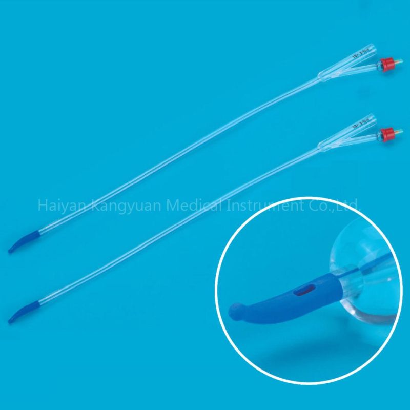 2 Way Tiemann Coude Tip All Silicone Urinary Urethral Catheter Balloon Factory