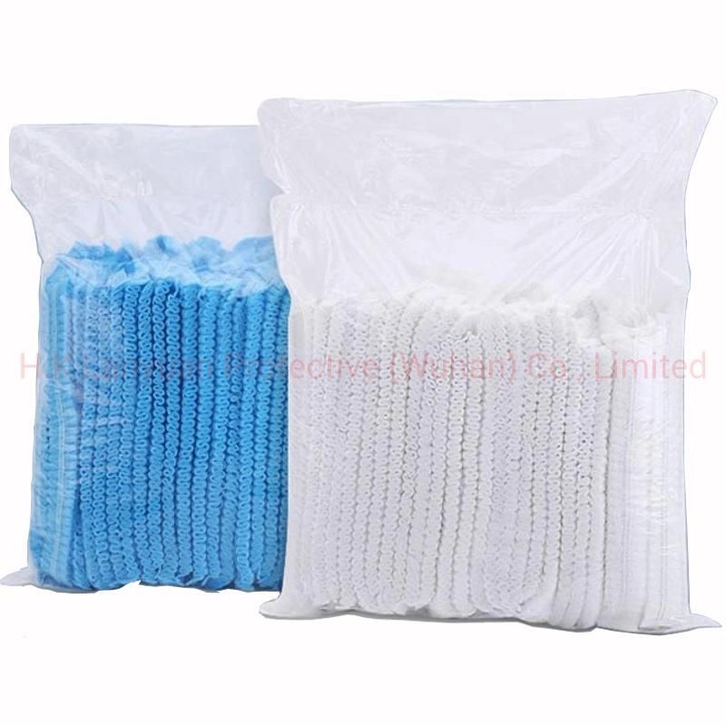 Disposable Sugical Medical Non-Woven Mob Clip Pleated Cap Double Elastic