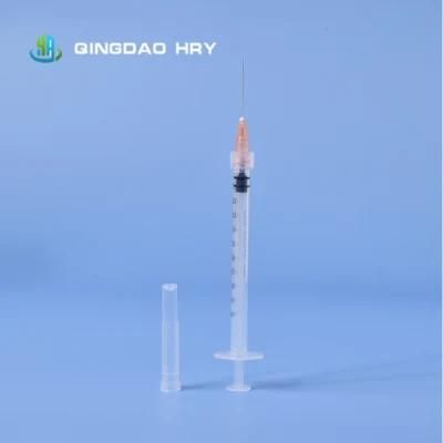 Ready Stock of 1ml Medical Luer Lock Luer Slip Syringe with Needle for Hypodemic Injection