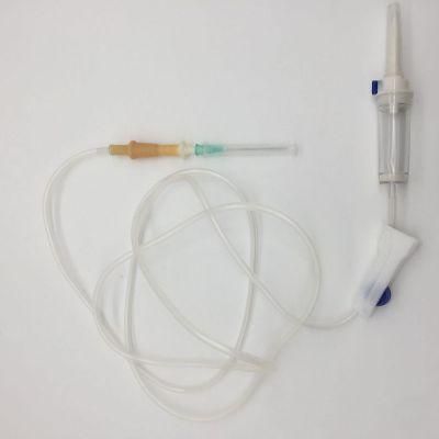 Disposable Non-Vented Spin Connector IV Giving Infusion Set with Needle Luer Slip Lock Air Vent Hospital Equipment