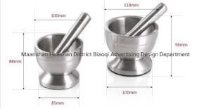 Stainless Steel Spice Grinder Garlic Device Mortar Pestle for Kitchen Esg10115 Stainless Steel Spice Box