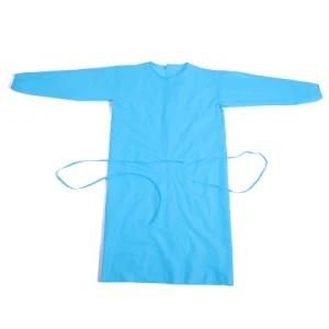 Disposable Waterproof 25GSM Blue PP Non Woven Isolation Gowns with Elastic Cuff