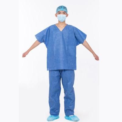 Non Woven Doctor Workwear Disposable Scrubs Isolation Medical Clothing Patient Gown Hospital Nurse Uniform