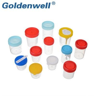 Production Line Pharmaceutical Disposable Medical Stool Container with Spoon