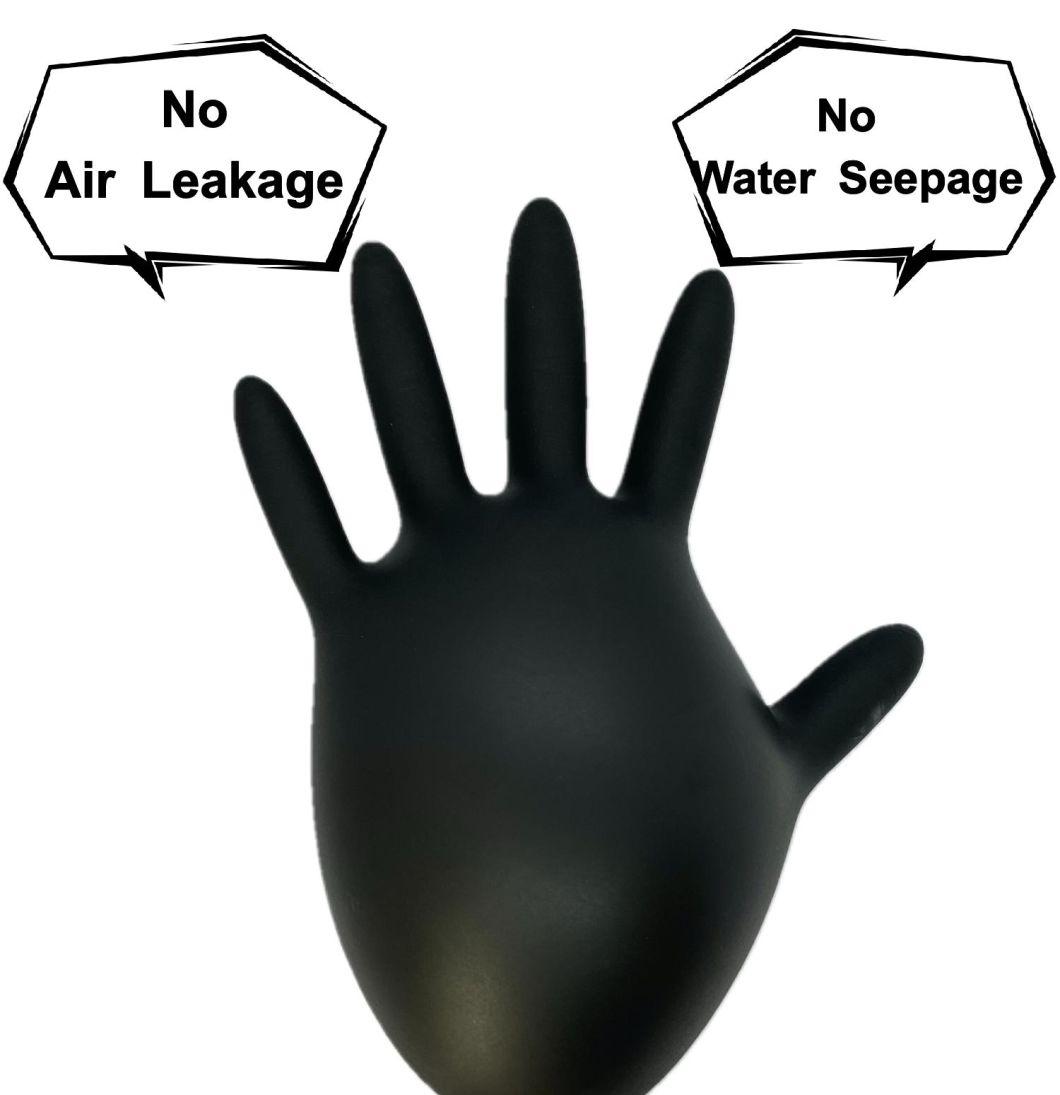 Free Sample 510K En455 Black Powder Free Disposable Nitrile Examination Gloves