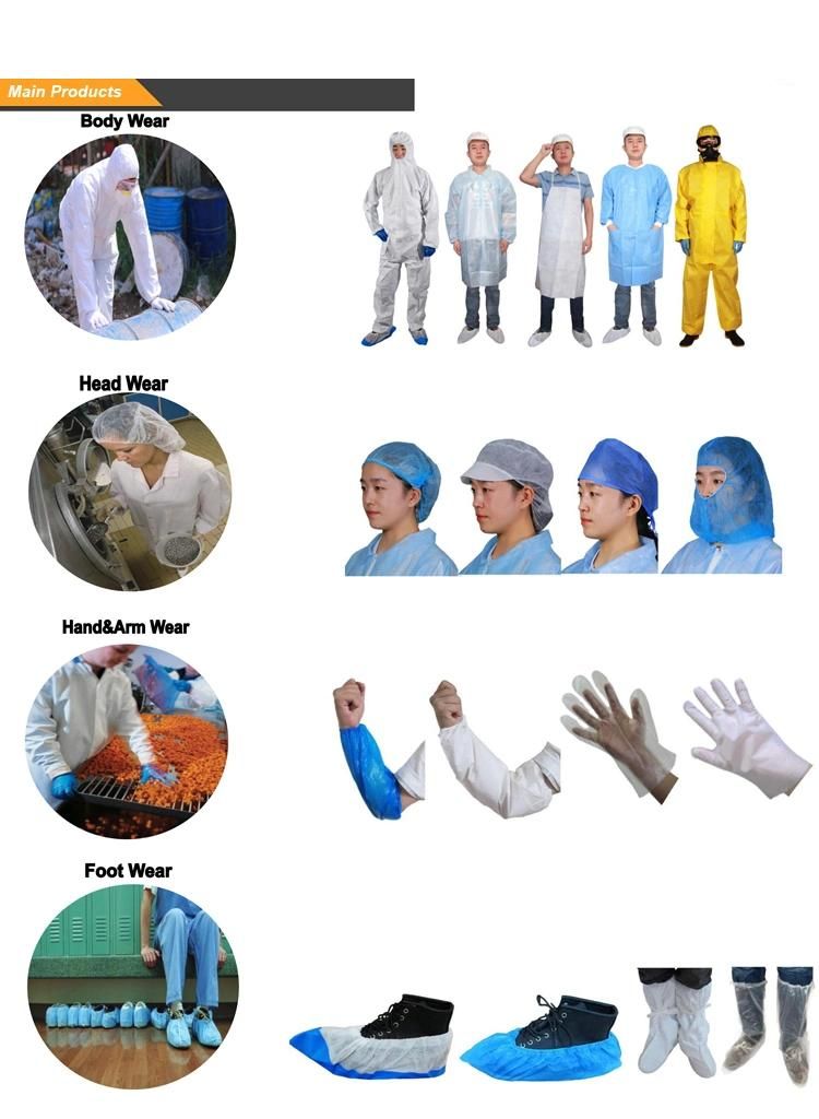 CE Certified Disposable Microporous Film Type 5b/6b En14126 Economic Medical Coverall
