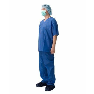 Top Quality Non Woven PP SMS Short Sleeve Patient Gown Manufacturer