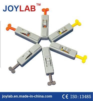 Hot Sale Medical Button Activated Safety Lancets, with Ce ISO