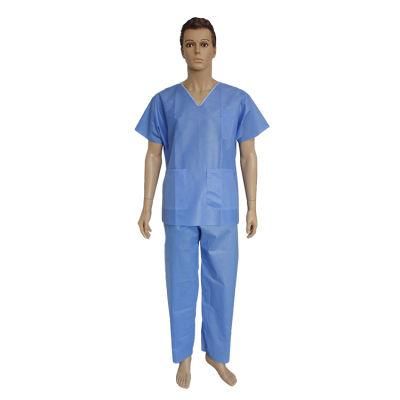 Manufacturer High Quality Hospital Clothing Disposable V-Neck Patient Gown
