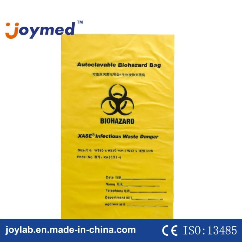 Plastic Disposable Biohazard Medical Waste Bag LDPE Yellow Biohazard Garbage Trash Bag