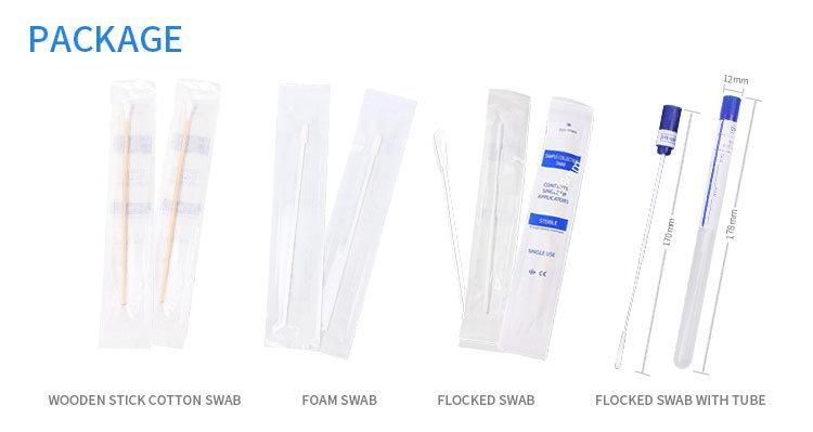 Medical Disposable Oropharynx Sterile Sampling Plastic Flocked Swabs