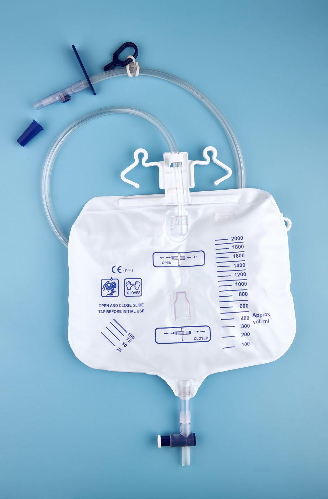 Ce/FDA Approved Medical Urine Bag Drainage Bag with Valve, Economic or Luxury Style