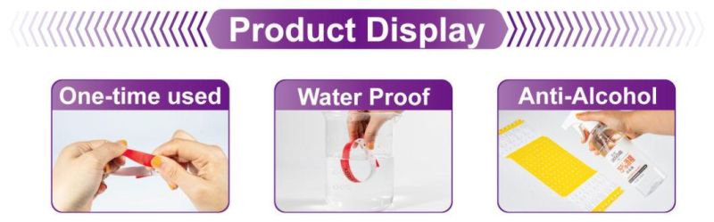 Goju Gj-8020 Waterproof Different Qr Code Plastic Wristband Wrist Bands for Water Park