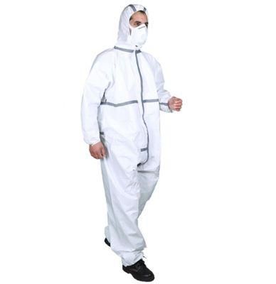 Hot Selling Type 4 5 6 Coverall En 14126 Hooded Coverall Microporous Disposable 63 GSM