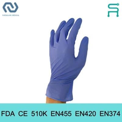 International Standard Disposable Nitrile Gloves Powder Free 510K En455 Disposable Nitrile Examination Gloves