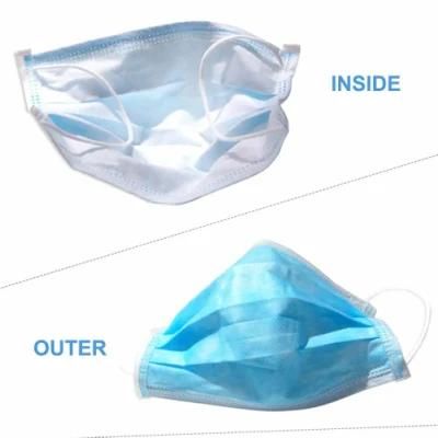 3ply Disposable Face Mask Non Woven Anti Flu Virus Dust Medical Surgical Mask with Elastic Ear Loop