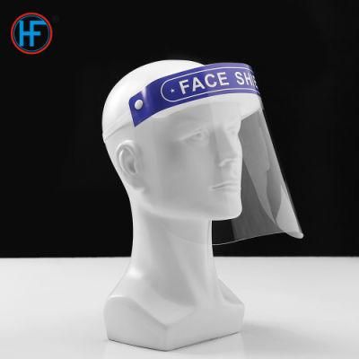 Mdr CE Approved High Quanlity Lightweight Transparent Clear Plastic Face Shield with Logo Printing