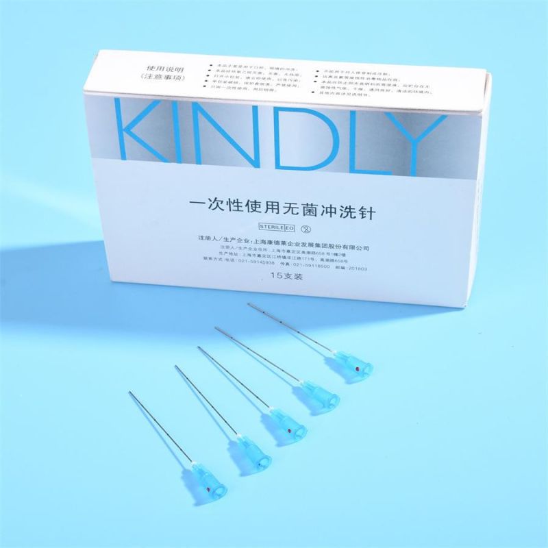 Disposable Sterile Flushing Needle for Injection, Micro-Rectification, Oral and Ophthalmology, Blunt Needle with Graduated Sterile Flushing Needle