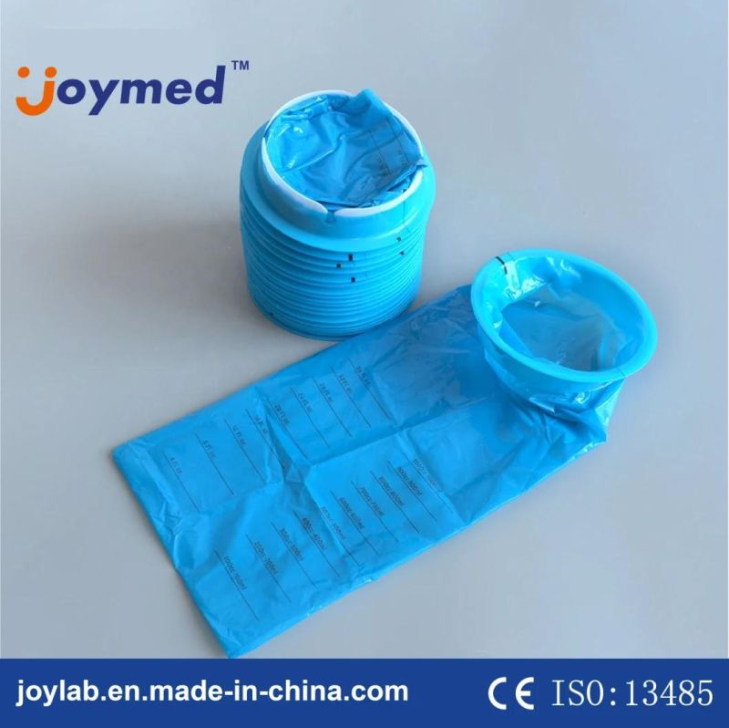 Custom Printed PE Blue Vomit Bags Disposable Emesis Bags for Hospital Airplane Travel Sickness