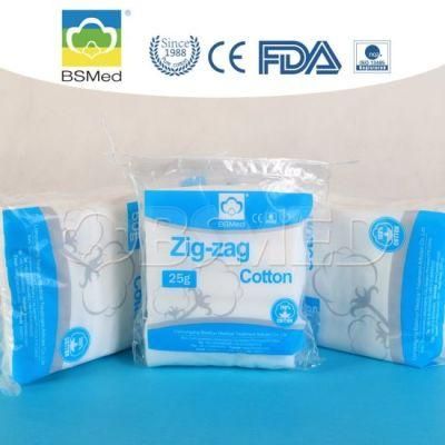 Medical Zig-Zag Cotton for Hospital Use with FDA Ce ISO Certificates