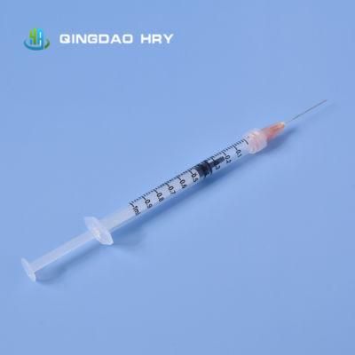 Stock Products of 1ml Luer Lock Disposable Sterile Syringe with Needle &amp; Safety Needle FDA CE ISO 510K Certified