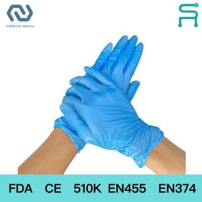 510K En455 Powder Free Disposable Nitrile Blend Gloves