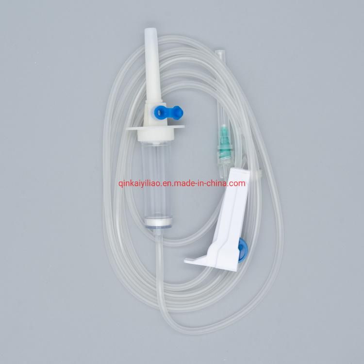 Disposable Infusion Set Vented Drip Chamber with Fliter, 1.5m Tubing, Luer Slip with Needle