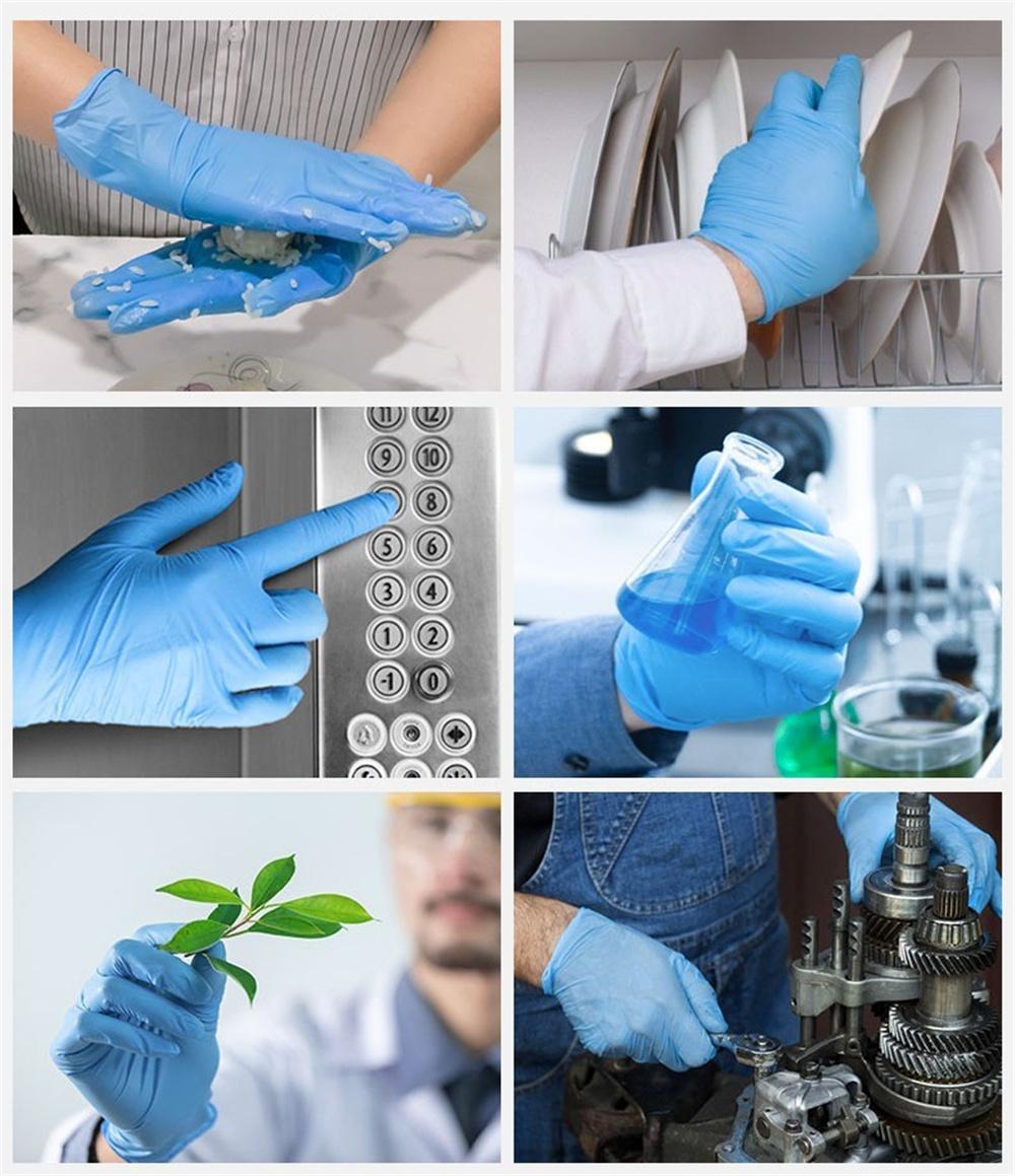 High Quality Disposable Medical and Non Medical Blue Powder Free Protective Nitrile Glove with CE Certificate
