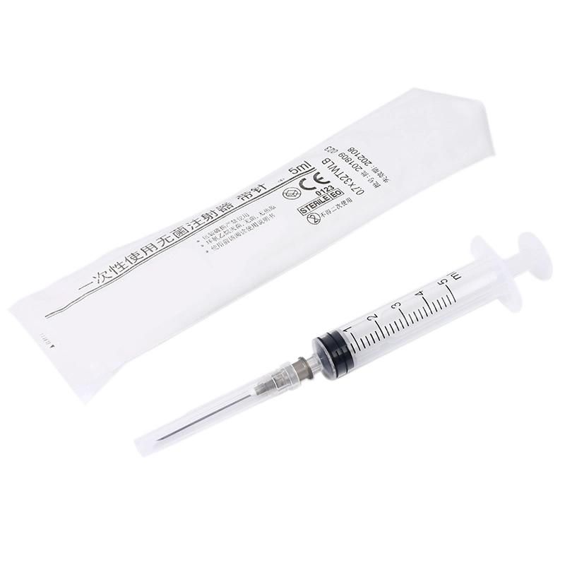 High Quality CE 5ml Medical Injection Sterile Syringe with Needle