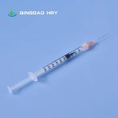 Vaccine Syringe Luer Slip Luer Lock Disposable Medical Syringe with Needle &amp; Safety Needle Eo Sterile CE&ISO