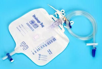 Disposable 2000ml Urine Drainage Bags with Cross Value Anti- Reflux