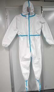 Ce Certified En14126 Coverall in Stock Disposable Medical Protective Clothing