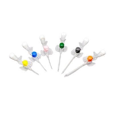 China Factory Cheap I. V. Catheter Color Coded Butterfly IV Cannula with Injection Port and Wing