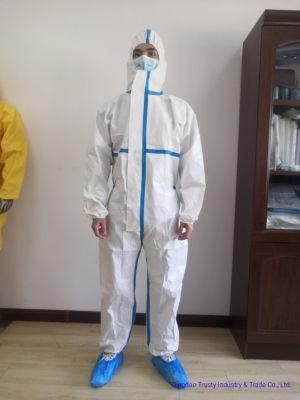 Free Sample Supply Disposable Medical Safety Hazmat Clothing High Quality PPE Jumpsuit for Hospital Staff