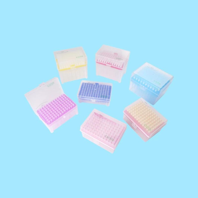 Disposable Lab Supplies Sterile DNA Rna Free High Accuracy Racked Pipette Filter Tips for Hospital Use