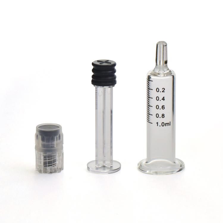 1ml Oil Luer Lock Glass Prefilled Syringe with Metal Plunger Gold Silver