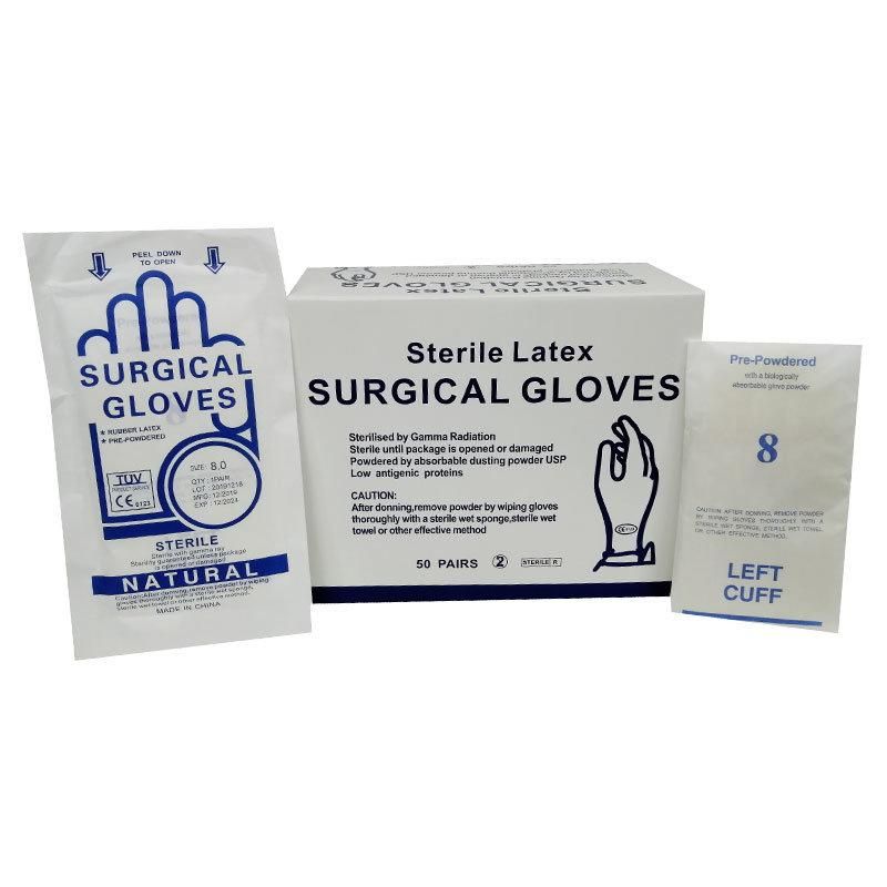 Manufacture Medical Sterile Latex Surgical Gloves Malaysia 100% Natural Latex