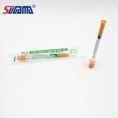 Professional Standard 2cc Orange Cap Insulin Syringe for Sale