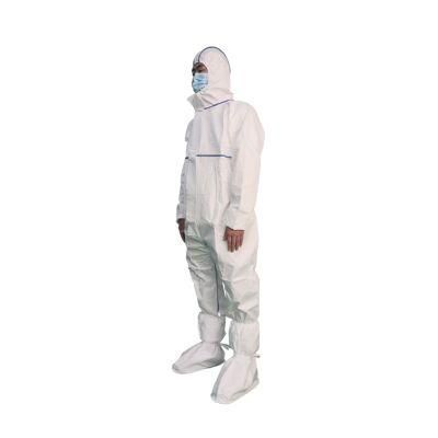 Schutzkleidung F&uuml; R Die Entsorgung Type 5 6 En14126 Hooded Disposable Coveralls with Foot