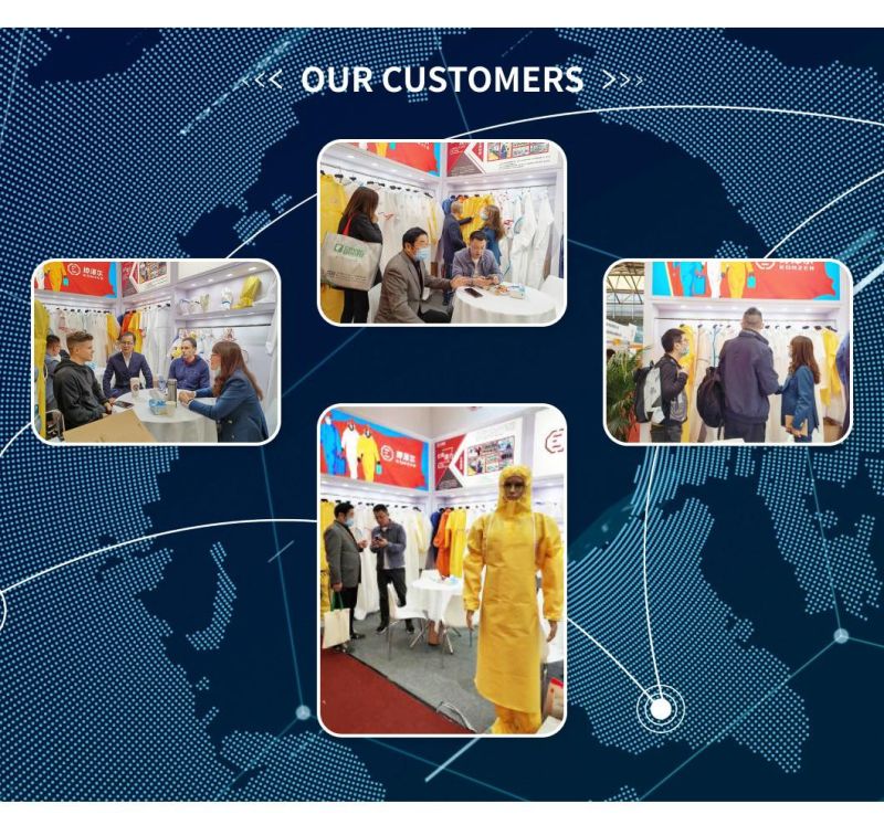 Disposable Low Price Spunbond and Film Coverall with Logo Printing