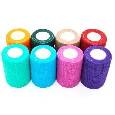 Wholesale Medical Supply Non-Woven Cotton PBT Gauze Easy Tear Self Adhesive Vet Wrap Adhesive Elastic Cohesive Bandage