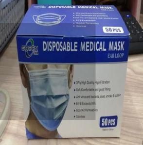 3ply Earloop Surgical Face Mouth Mask Disposable Face Mask for Civil Use Facemask